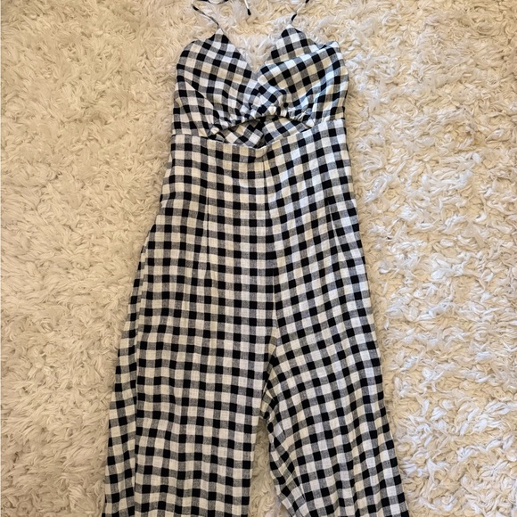 Zara Monochrome Gingham Jumpsuit - Picture 3 of 10